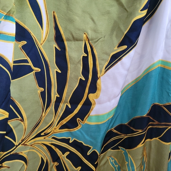 Reiss Elegant Green and White One-Shoulder Dress - Picture 8 of 8